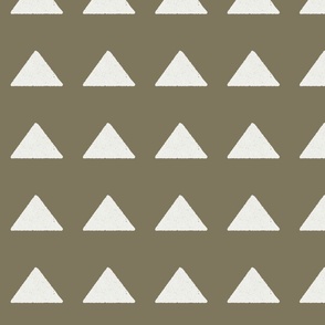 mudcloth triangle fabric - boho hippie fabric, muted nursery fabric, neutral fabric - aloe sfx0620