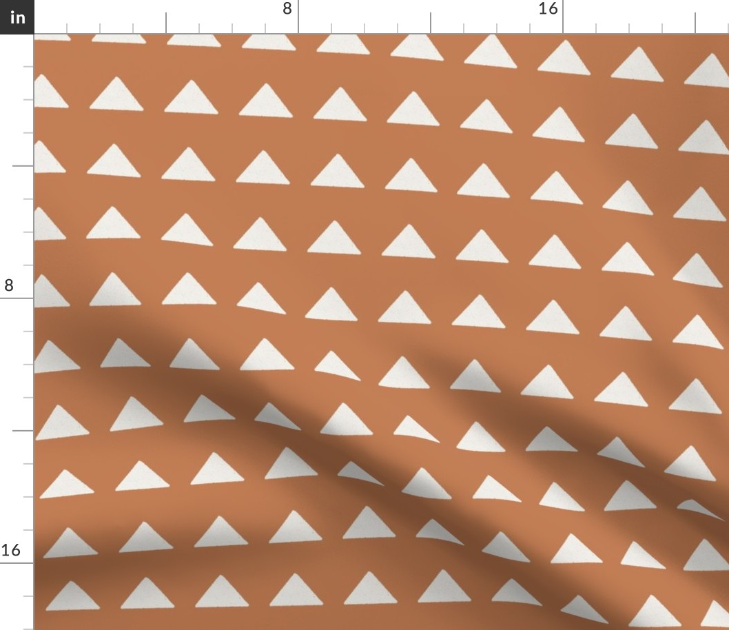 SMALL mudcloth triangle fabric - boho hippie fabric, muted nursery fabric, neutral fabric - caramel sfx1346