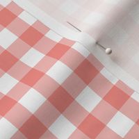 1/2” Gingham Check (coral + white)