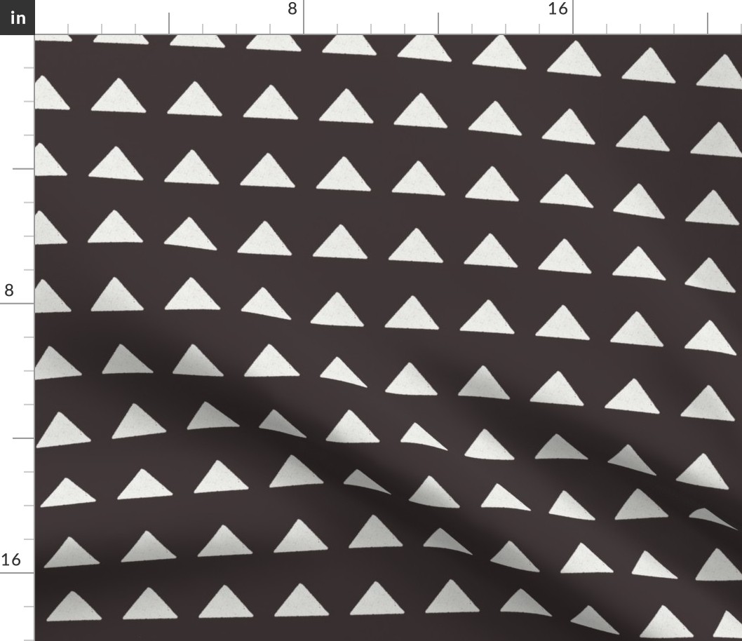 SMALL mudcloth triangle fabric - boho hippie fabric, muted nursery fabric, neutral fabric - coffee sfx1111