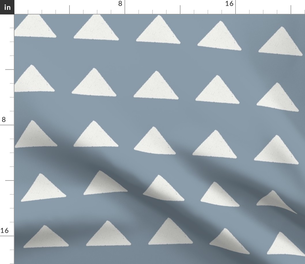 mudcloth triangle fabric - boho hippie fabric, muted nursery fabric, neutral fabric - denim sfx4013