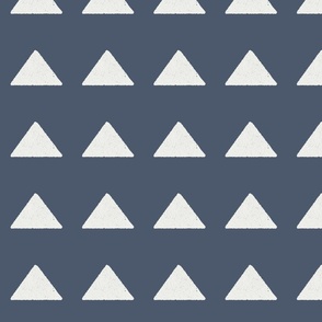 mudcloth triangle fabric - boho hippie fabric, muted nursery fabric, neutral fabric - indigo sfx3928
