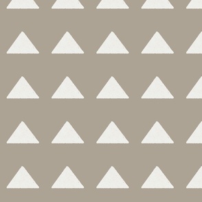 mudcloth triangle fabric - boho hippie fabric, muted nursery fabric, neutral fabric -  taupe sfx0906