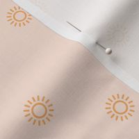 Let the sunshine in summer sunny day minimal Scandinavian style modern sun nursery design beige orange girls