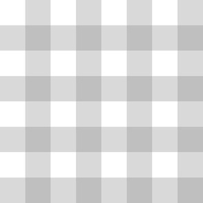 1” Gingham Check (gray + white)