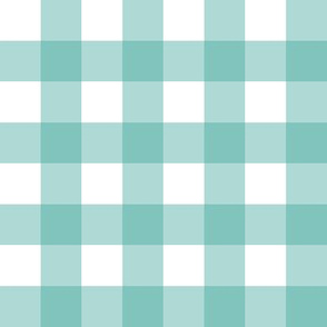 1” Gingham Check (cool breeze + white)