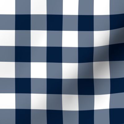 1” Gingham Check (navy + white)