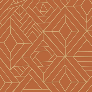 Large Vintage Tiles in Orange
