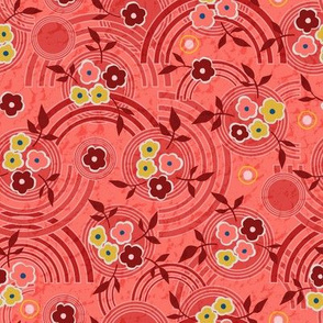 Arcs Circles and Flowers Coral 2