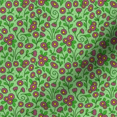 Mod Mini Floral pink and green