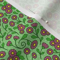 Mod Mini Floral pink and green