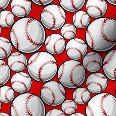 Baseball on red