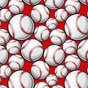 Baseball on red