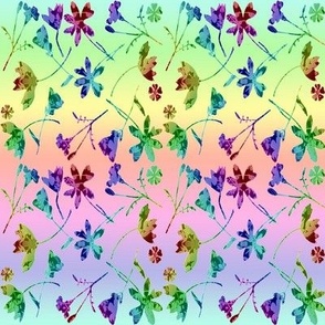 Rainbow of Flowers Micro Modern Quilt