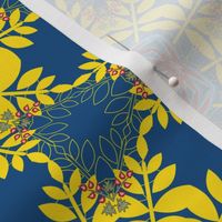 foliage rotation small - yellow and blue folklore style