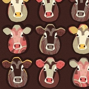 Cows on Chocolate Brown