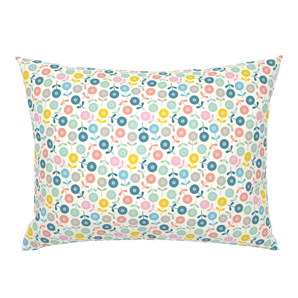 Spring Ditsy Floral in Pastel Colours with Cream - SMALL Scale - UnBlink Studio by Jackie Tahara