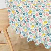 Spring Ditsy Floral in Pastel Colours with Cream - SMALL Scale - UnBlink Studio by Jackie Tahara