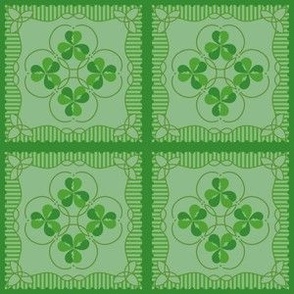 Vintage Shamrocks: Clover Green Tiles, St. Patricks Day