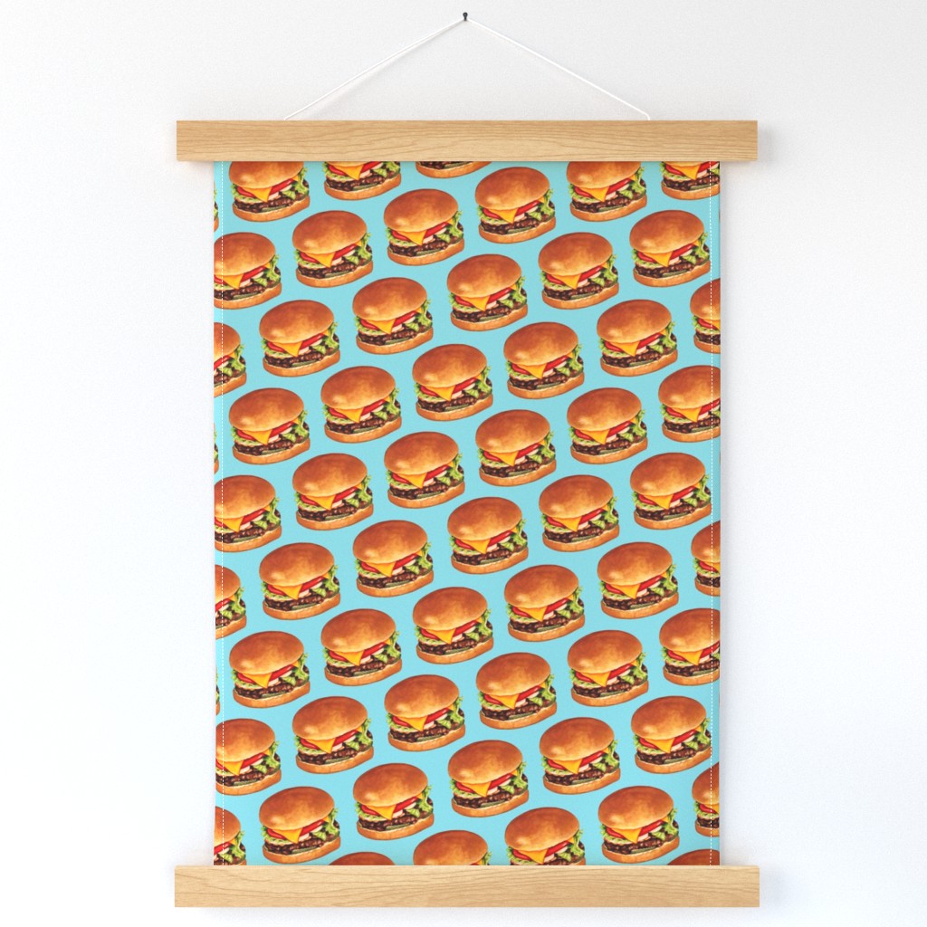 Cheeseburger Pattern 4 - Blue