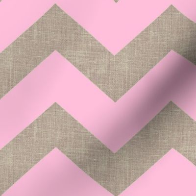 chevron burlap / pink