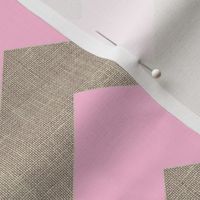 chevron burlap / pink