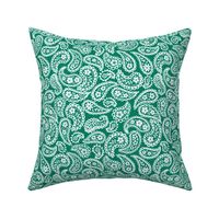 White 70's Paisley (emerald) 9” medium 