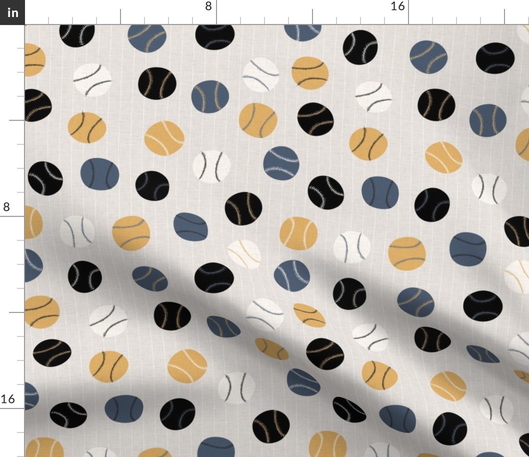 SMALL baseballs_linen grid_gold and storm blue