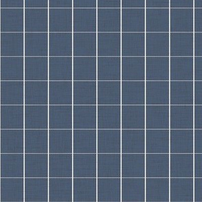 1 inch linen grid_storm blue