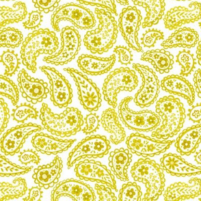 Yellow 70's Paisley 7” small