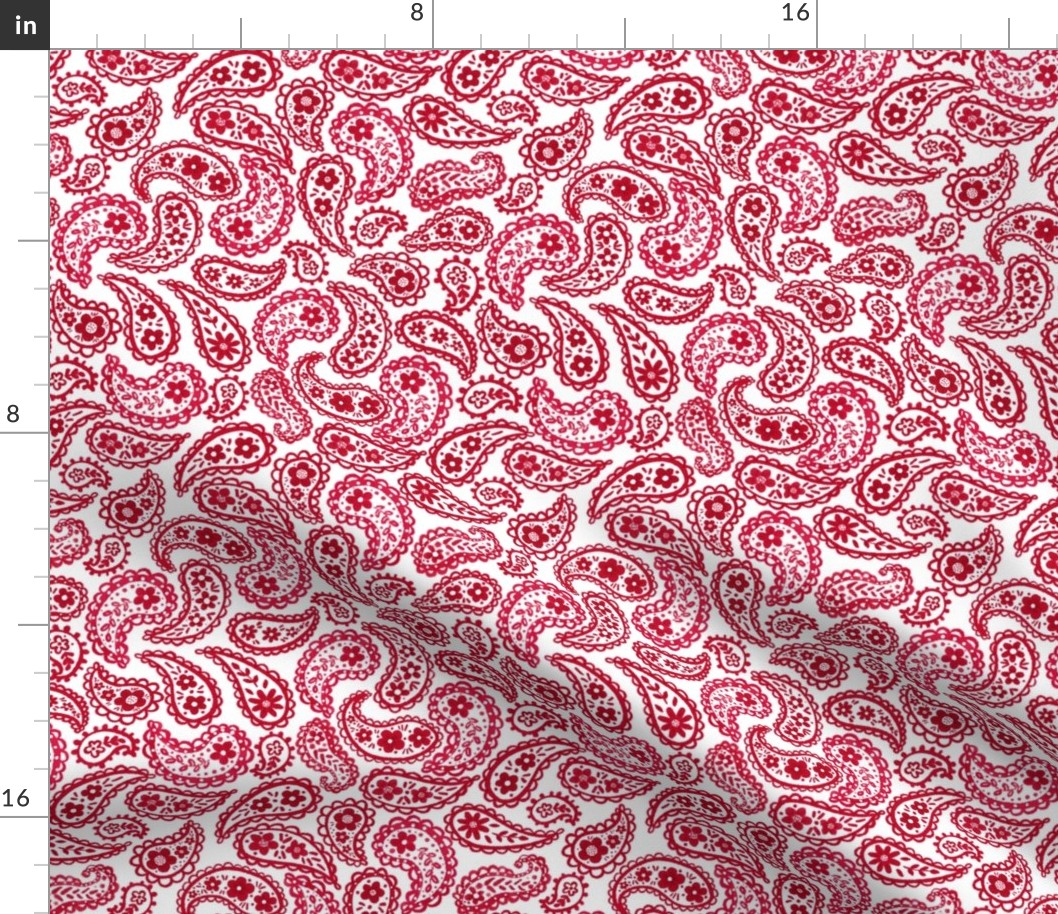 Ruby Red 70’s Paisley 8”