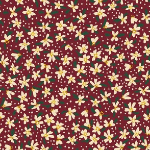 Ditsy Floral Maroon