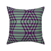 JP6 - XL  -  Buffalo Plaid Diamonds on Stripes in Royal Purple and Ocean View Green Pastel