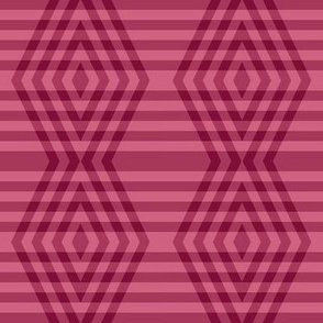 JP7 -  Medium - Buffalo Plaid Diamonds on Stripes in Rustic PInk Pastel and Rosy Red