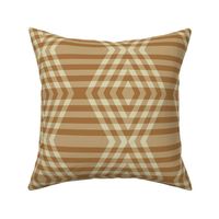 JP15 - Large - Buffalo Plaid Diamonds on Stripes in Two Tone Golden Tan