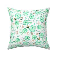 Emerald roses ★ watercolor florals for modern home decor, bedding, nursery