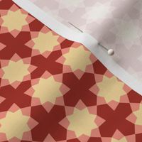 Ottoman Pattern Red and Pink, Geometric Love, Star Flower Look