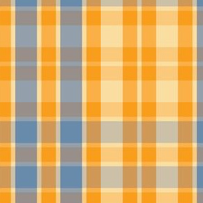 Yellow Orange Blue Plaid, Mustard Love