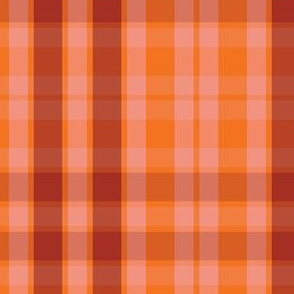 Orange Pink Red Plaid, Geometric Lines