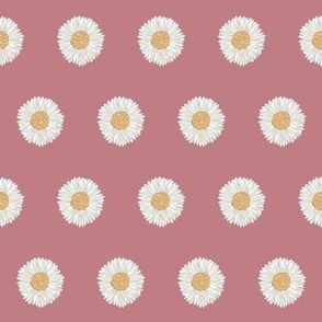 daisy fabric - sfx1610 dusty rose - nursery fabric, floral fabric, earth toned fabric, trendy floral fabric, baby bedding fabric 