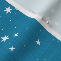 White Stars on Blue, Striped Fabric with Shades of Blue