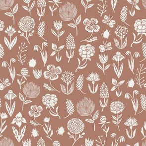 meadow floral - cafe sfx1227 - baby girl floral, earth tone floral, sage florals, nursery fabric, baby fabric, kids bedding