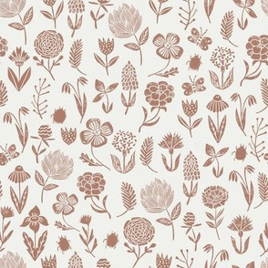 meadow floral - cafe sfx1227 - baby girl floral, earth tone floral, sage florals, nursery fabric, baby fabric, kids bedding