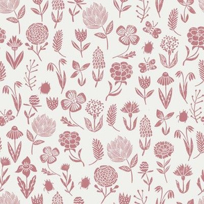 meadow floral - dusty rose sfx1610- baby girl floral, earth tone floral, sage florals, nursery fabric, baby fabric, kids bedding