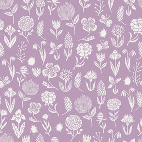 meadow floral - lavender sfx3307- baby girl floral, earth tone floral, sage florals, nursery fabric, baby fabric, kids bedding