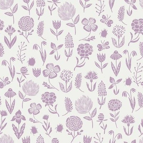 meadow floral - lavender sfx3307- baby girl floral, earth tone floral, sage florals, nursery fabric, baby fabric, kids bedding