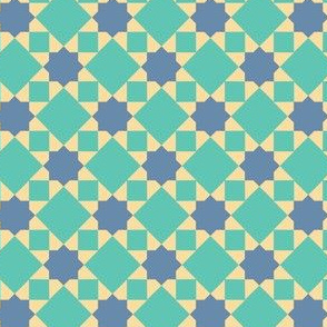 Ottoman Pattern Green Lila Purple, Geometric Tile Pattern