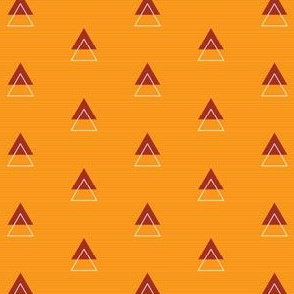 Tribal Red Orange Triangles, Bohemian Geometric Shapes