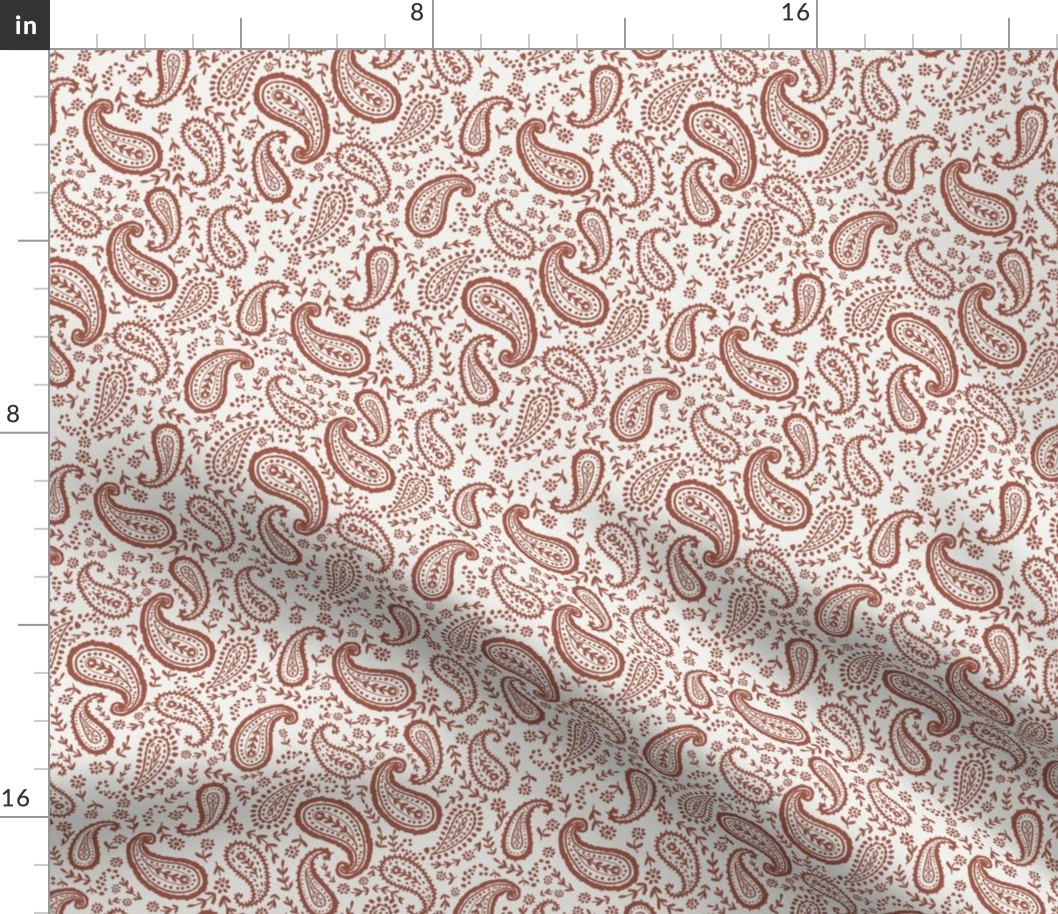 paisley fabric - sfx1441 clay - paisley print, home decor fabric