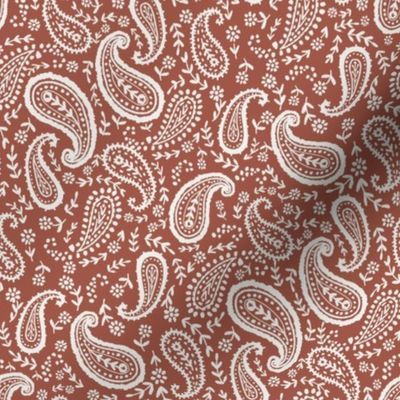 paisley fabric - sfx1441 clay - paisley print, home decor fabric